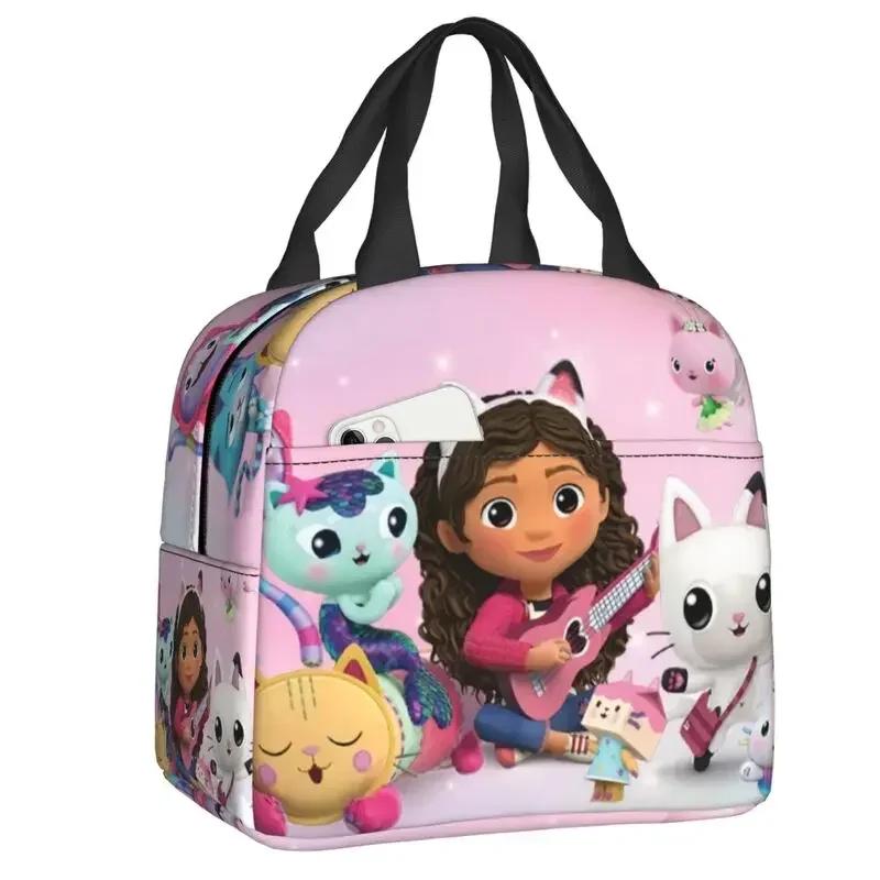 Gabbys Dollhouse Insulated Lunch Tote Bag for Women Mercat Cat Portable Thermal Cooler Bento Box School