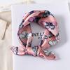 50X50CM Women Square Scarf Horse Printing Hair Neck Scarfs For Ladies Kerchief Twill Imitation Silk Foulard Scarves&Wraps