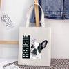 Frenchie French Bulldog Print Reusable Women Shopping Tote Bag Women Shoulder Bag Students Teacher Book Bag Travel Storage Bags