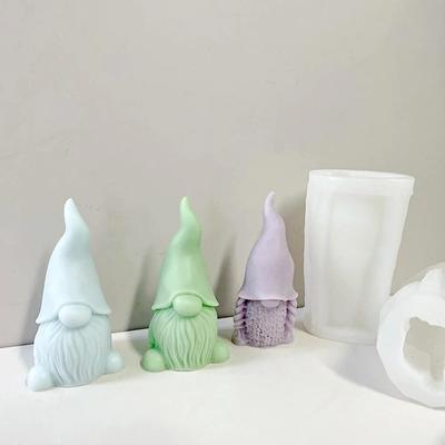 Moule 3D en silicone pour bougies de gnome, pour savon, argile polymère, plâtre, résine époxy, décoration de Noël, cadeaux pour la maison, décorations du Nouvel An