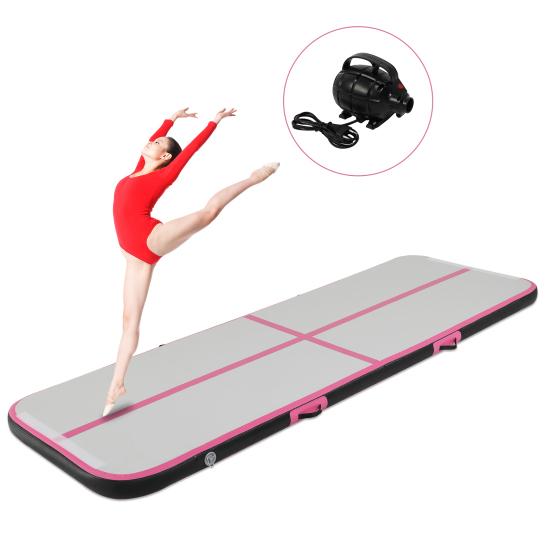 Inflatable PVC 300 * 100 * 10cm Fitness Mat Black Powder