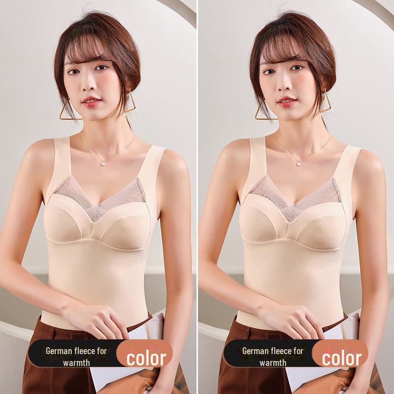 German Velvet High Elastic Warm Ladies' Long One-Piece Vest Bottoming Underwear