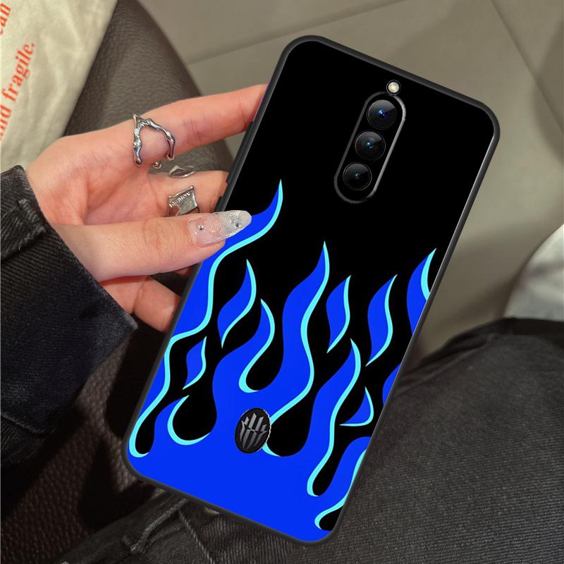 Blue Red Flame Fire Case For ZTE Nubia RedMagic 11 9 8 10 Pro Plus 8S 9S 10S Pro 5G 5S 6 7 6S 7S Pro 10 Air Cover
