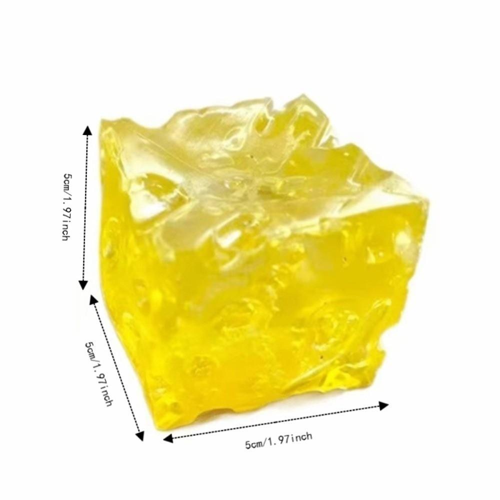 Slow Rebound Cheese Pinch Toy Transparent Non Rebound Fidget Toy Cheese Squeezed Cube Calming Toy