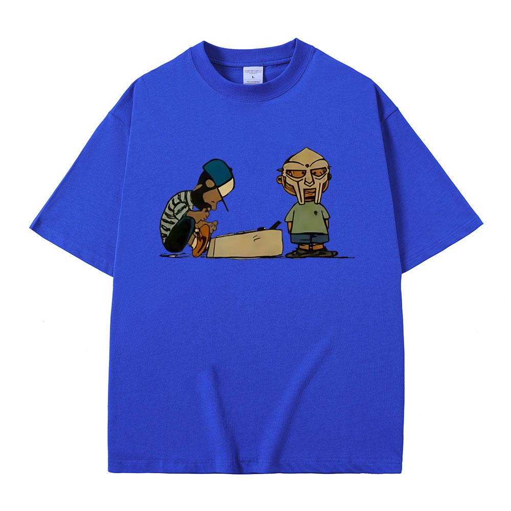Rapper Mf Doom MM FOOD Cartoon Style Print T Shirt Men Women Hip Hop Fashion Oversized Tshirts Mens Casual Vintage Streetwear