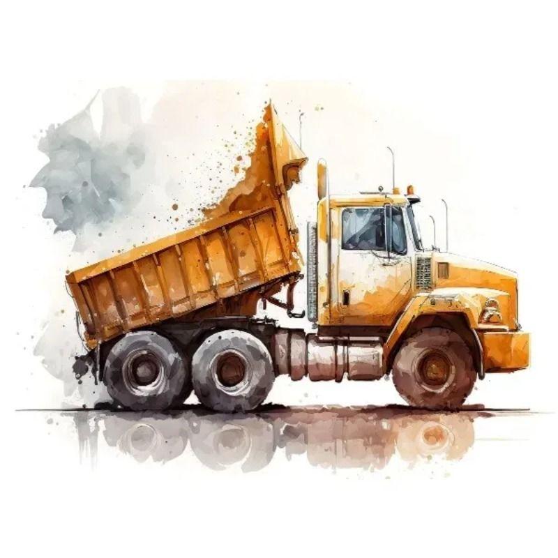 Watercolor Toy Car Tin Painting for Kids Room Decor