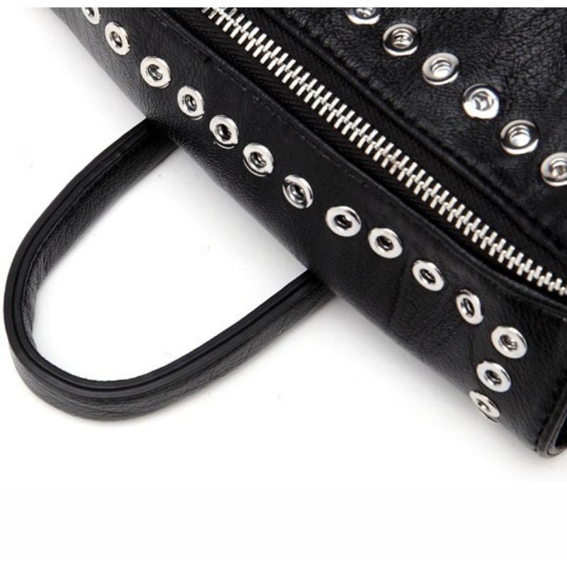 Luxury Women Genuine Leather Backpack Rivet Multifunctional Shoulder Bag Female Retro Travel Bag Teenage Girls Fashion Schoolbag