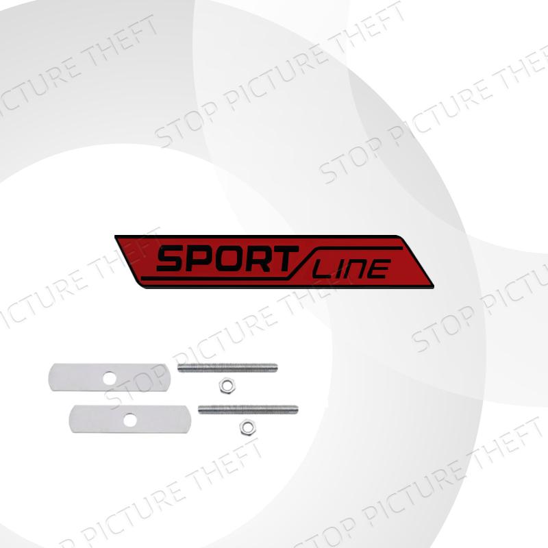 AAABV1 Metal Alloy Sport Line Logo Car Grille Badge Trunk Sticker Decoration Emblem For Skoda Fabia Octavia Citigo Rapid Kodiaq Karoq