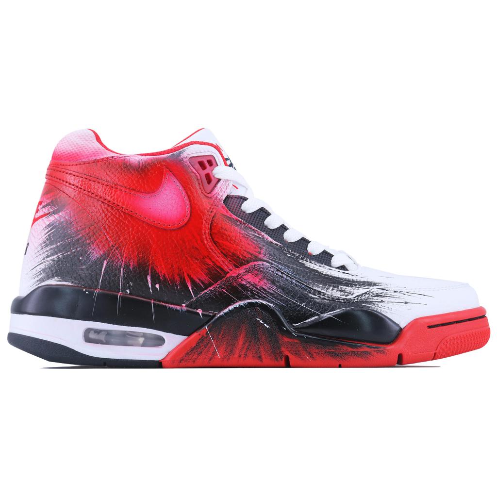 Nike Flight Legacy Quantum Graffiti Mid Top Vintage Basketball Shoes Unisex Red Blue Black BQ4212-100(Team168-)