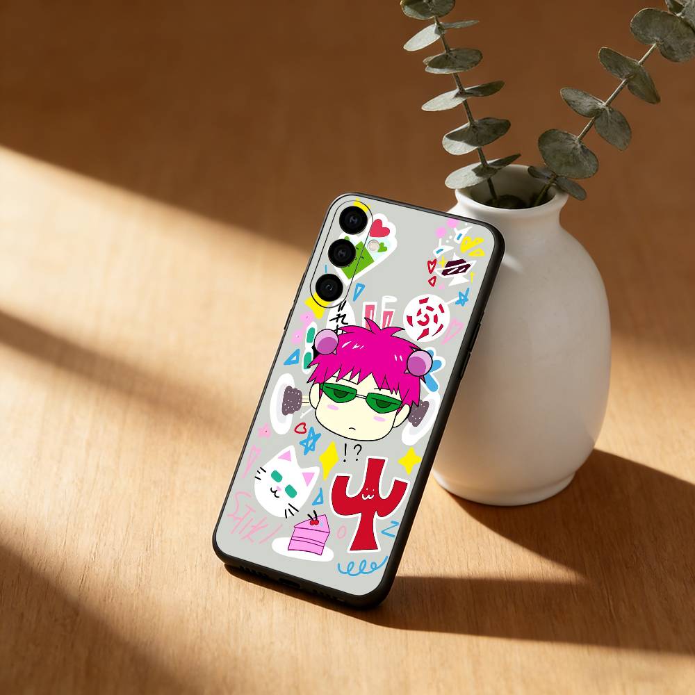 S-Saiki Anime Kusuo Phone Case For Samsung Galaxy A20,21s,22,31,32,52,53,72,73,80,91 Soft Black Shell
