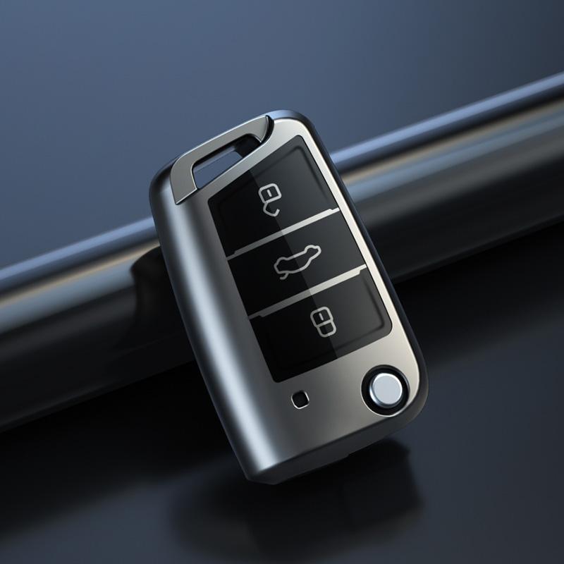 For VW Volkswagen Golf 7 MK7 Tiguan MK2 TPU Shell Fob Car Flip Key Case Cover for Seat Ateca Leon FR Ibiza Skoda Octavia Kodiaq