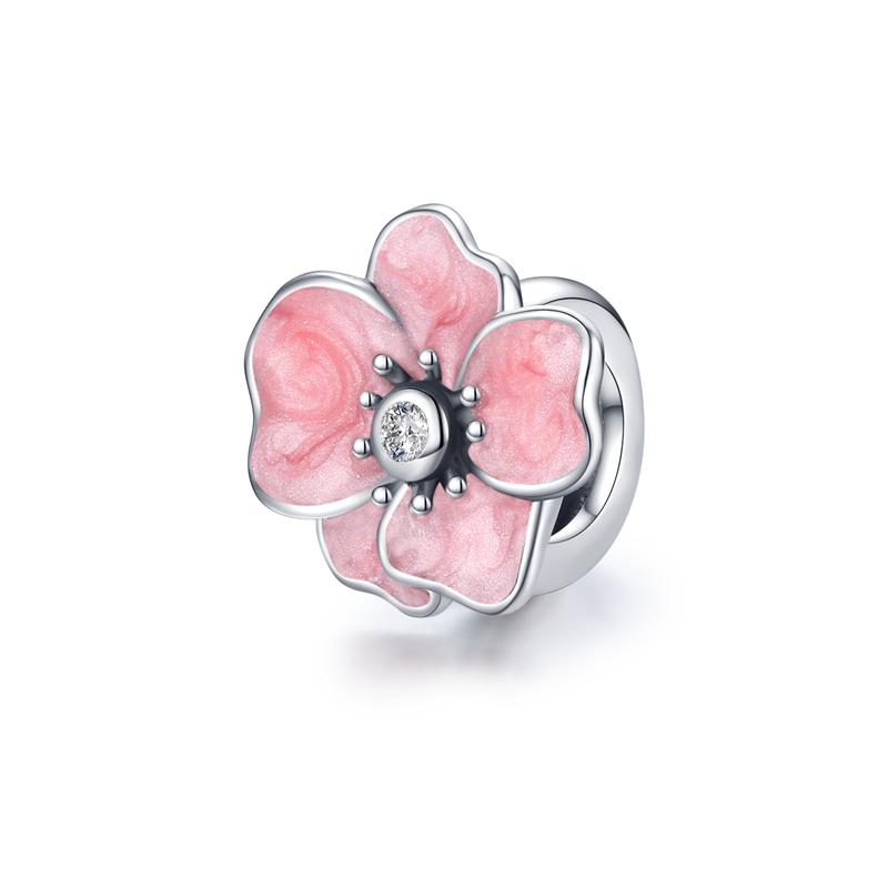 WOSTU Daisy Flower Series Charms 925 Silver Spacer Beads Dangle Charms Fit Bracelets DIY Jewelry