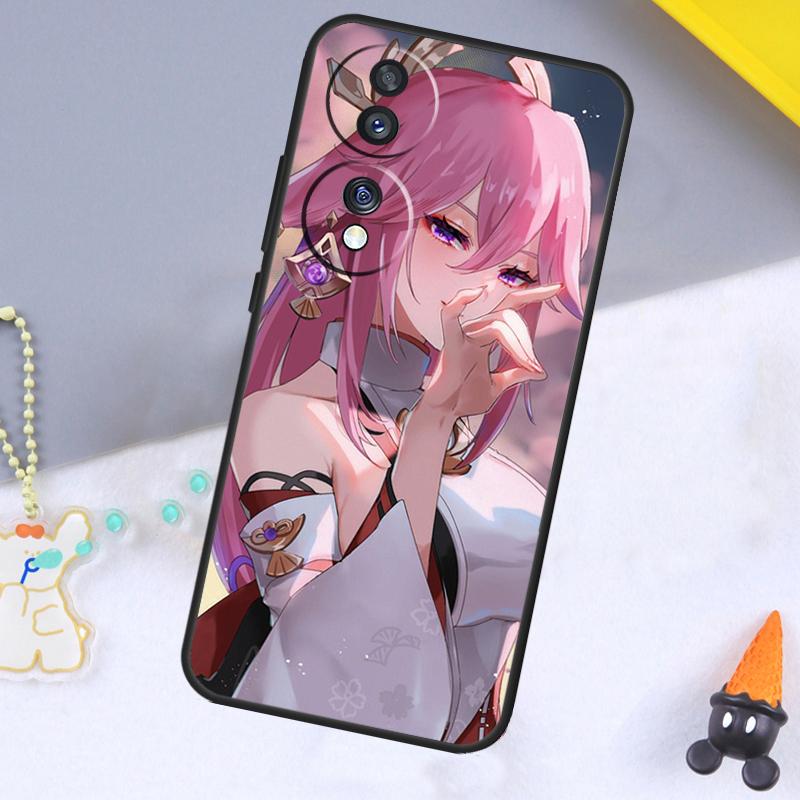 Genshin Impact Yae Miko Case For Huawei P20 P50 Pro P40 P30 Lite P Smart Z Nova 5T Cover For Honor 70 50 X7 X8 X9