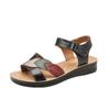 Zomerschoenen 2026 Dames Leren Sandalen Plat Casual Moeder Schoenen Zomer Vakantie Schoenen Comfortabel Zwart Beige Grote Maten 42