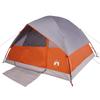 Dome Family Tent for 6 Persons Gray and Orange Waterproof