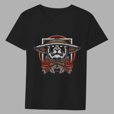 T-Shirt Herren Street Trend Druck T-Shirt Anime Kung Fu Krieger Serie Lustig Lässig O-Ausschnitt Jugend Pendler Bequem Weiches Oberteil