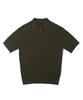 ANALOG MOOD Cable Half-Zip Collared Short-Sleeve Knit (Khaki)