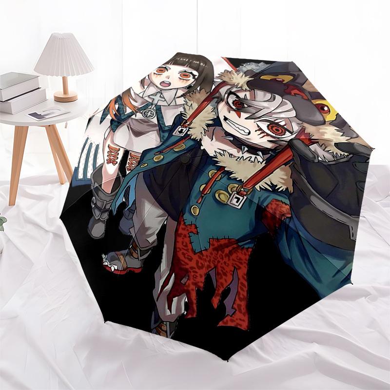 1pc Outdoor Umbrella with Anime Characters - Automatic Opening/Closing, Portable 3-Fold Design, 8-Rib Iron Frame - Perfect Gift for Fans, Travele