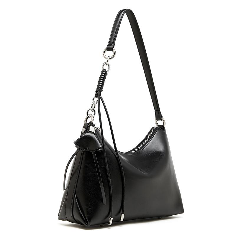 Hifashion Cowhide Genuine Leather Hobo Shoulder Bags For Women 2025 Luxury Designer Crossbody Purse Half Moon Ladies Handbags