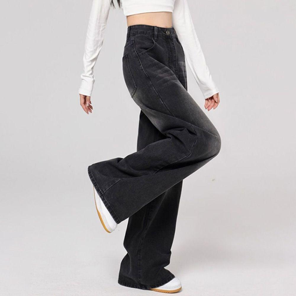 High Waist Retro Jeans Women Loose Baggy Denim Pants INS Style Y2K Jeans  Girls Lady