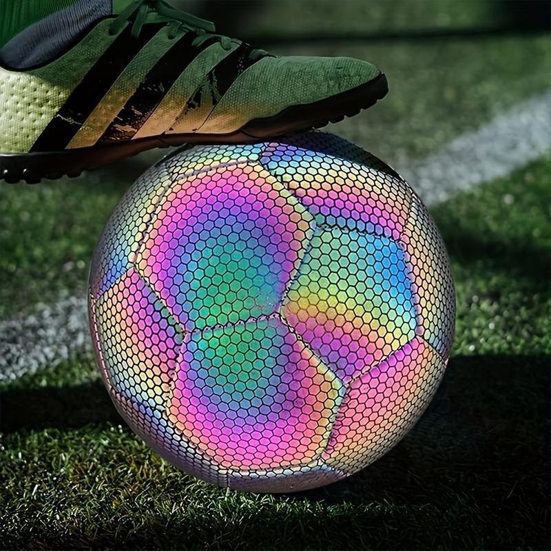 Size 5 Luminous Reflective Football: Machine-Stitched PU, Wear-Resistant, Ideal for Training and Matches