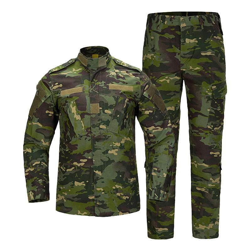 Mens Tactical Training Uniform Set ACU MC Camo Outdoor Combat Suit Hiking Shooting Camping