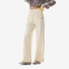 Li Ning Fitness Series Fleece Lined Warm Fashion Wide Leg Mid Rise Casual Knit Sports Pants Women pants AKLV972-10