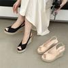 Fashion Eilyken 2025 New Summer Rattan Weave Peep Toe Women Sandals Fashion Buckle Strap Platform Wedges Heels Shoes