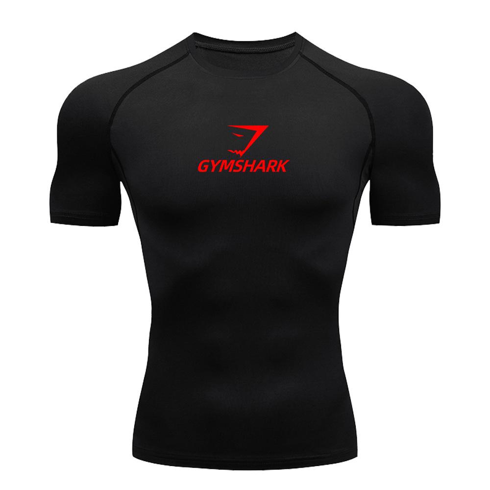 GYMSHARK Shark Short Sleeve Fitness T-shirt - Breathable, High Elasticity, Quick Dry.