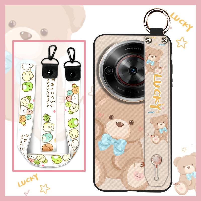 Tecknad Dammavvisande Mobilskal För ZTE Blade A75 5G/Nubia Focus 5G/Calf 5G Sött Skyddande Armband Tålig Silikonring