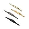 Modern Solid Zinc Alloy Cabinet Door Curve Handle Black Wardrobe Drawer Cabinet Arc Handles