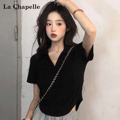 La Chapelle Women's 2025 Summer Polo Collar T-Shirt