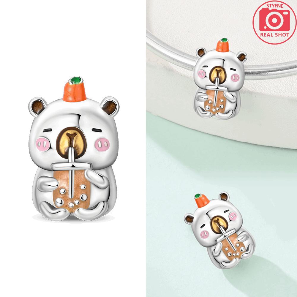 Exquisite Brown Pufferfish Flowers Cat Animal Dog Copper Original Charms Beads Fit Bracelet Women Jewelry Diy Gift Accessory