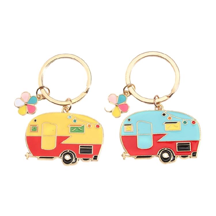 Pack of 2 Camping Car Keyrings Alloy Keychain Set Stylish Car Shape Bag Pendant Bag Accessory for Camping Lover Present
