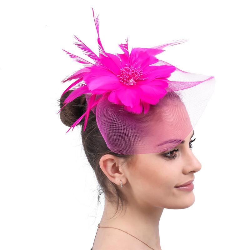 Kadın Çiçek Saç Tokası Kafa Bandı Mini Silindir Şapka Düğün Fascinator Kraliyet Ascot Yarışı
