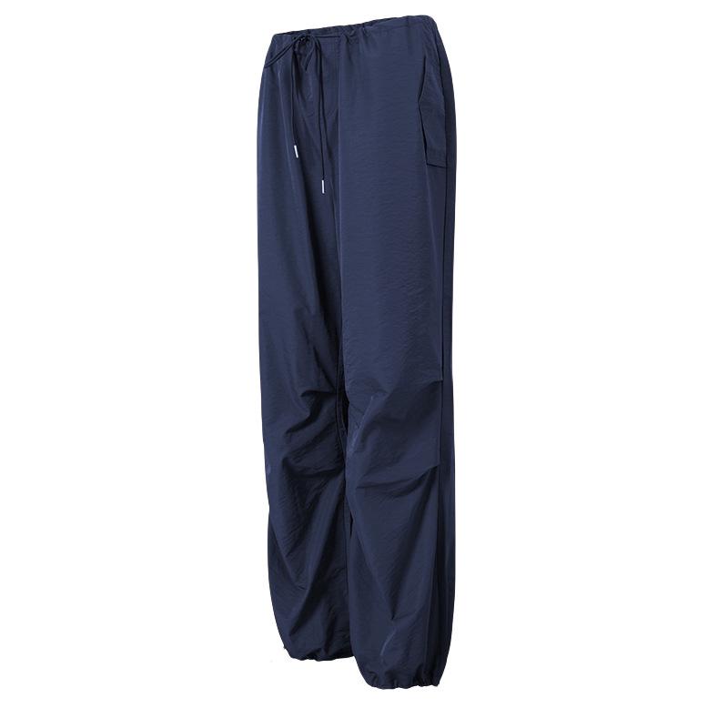 Women's Retro Cargo Slimming Windbreaker Pants for Autumn/Winter Running