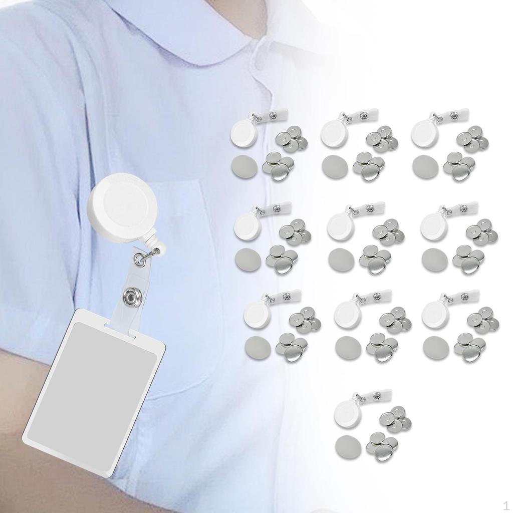 10 Pieces Retractable ID Holder Keyring DIY Buckle Portable Nurse Reel for Worker Teacher
