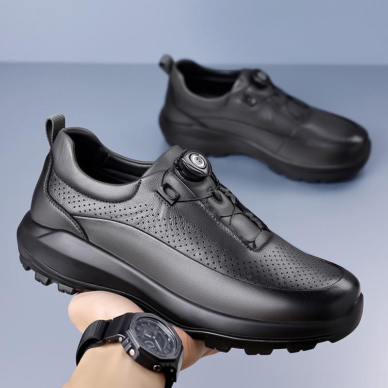 Men's Spring 2026 Rotating Buckle Leather Shoes - Business Casual, Outdoor Fashion, Sports, Travel, and Mountaineering.