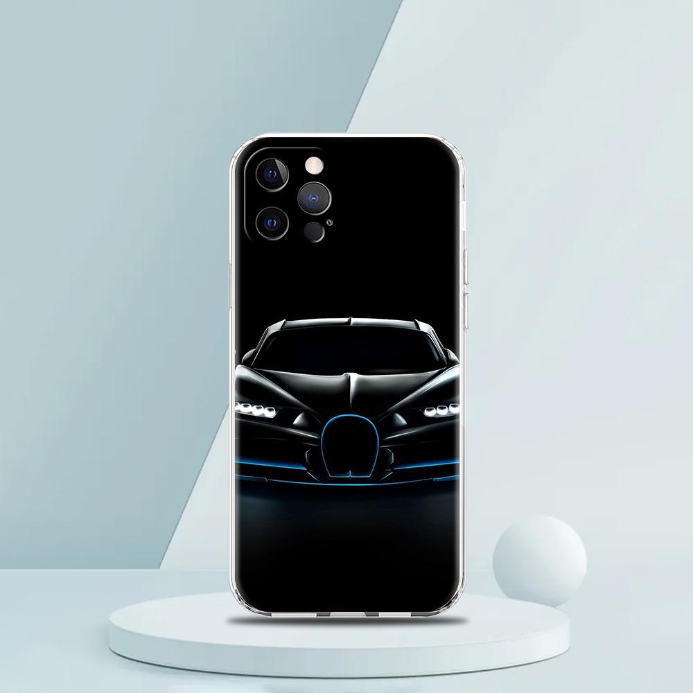 Cool Sports Black Car Phone Case for iPhone 16 15 14 13 12 Pro Max Cover Transparent for iPhone 11 Pro Max 7 8 Plus XS XR Bags