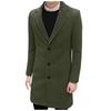 Herren Formal Einreihig Figuring Mantel Lange Wolle Warme Jacke Outwear