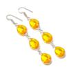 Natural Citrine Gemstone Handmade 925 Sterling Silver Jewelry Earring 3.07" AE-11922