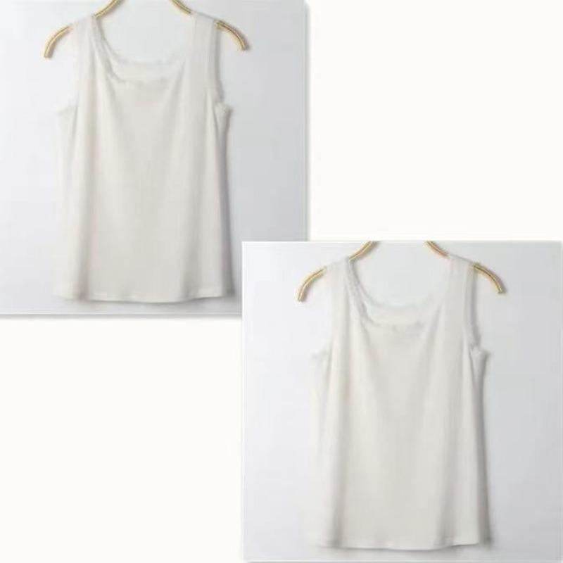 Fashion Summer Women's Lace Side Camisole Threaded Large Size Slim Fit Wearing A Bottoming Shirt Sleeveless Vest