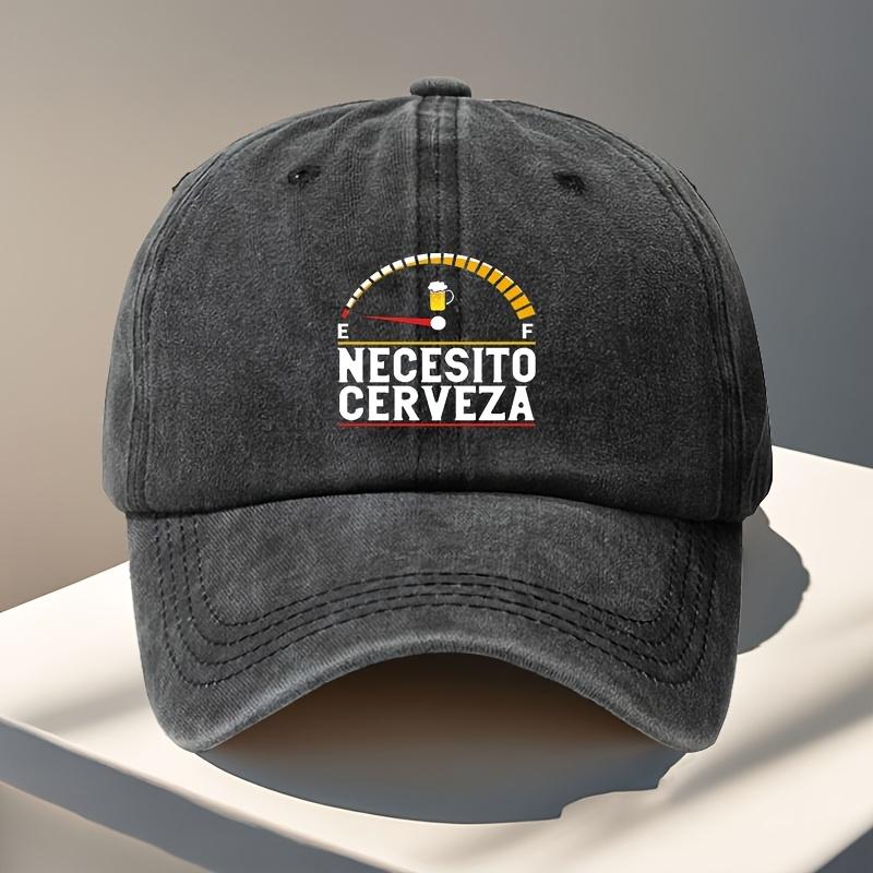 A Baseball Cap Themed I Need Beer Made from Vintage Washed Fabric Adjustable And Perfect for Capturing The Spirit of Spanis