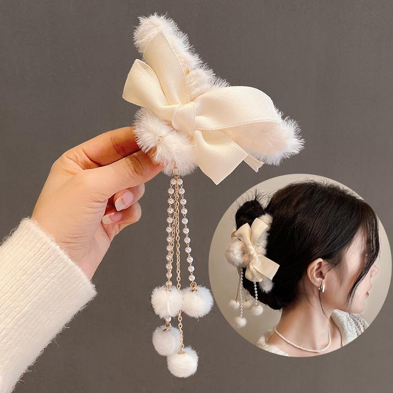 Vintage Metal Long Tassel Gripping Clip Hair Claw For Women Full Rhinestones Hair Clip Korean Barrettes Hairpin Hair Accessories