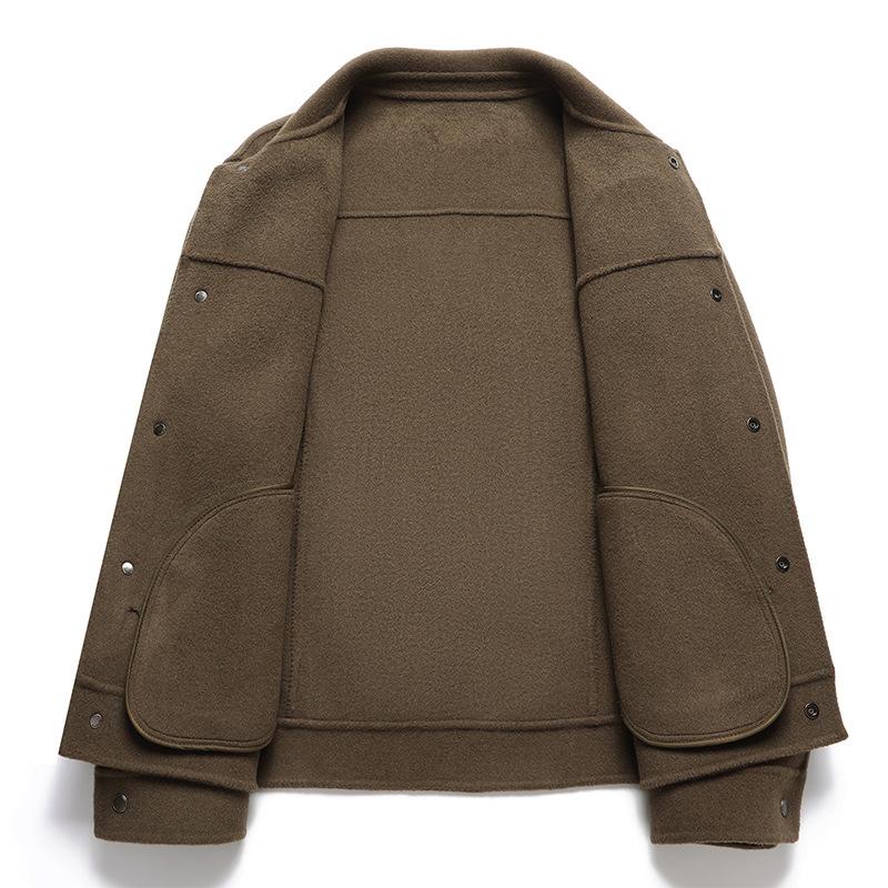 100% Woolen Jacket Spring and Autumn Hand-sewn Double-sided Woolen Jacket Fashion Youth Woolen Jacket