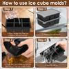 6 Pcs Silicone Ice Cube Tray 4/6 Grid Ice Cube Trays with Removable Lids Stackable Ice Cube Making Mold for Kitchen Accessories