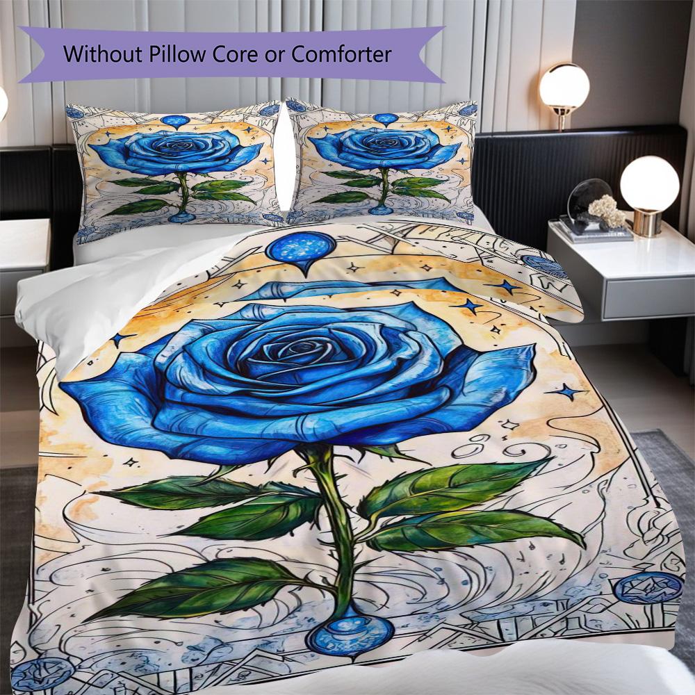 

1PC Rose pattern Bedding Quilt Set Quilt Cover Pillowcase Home Decoration Birthday Gift (1 * duvet cover + 20 * pillowcase, without core) 135x200cm