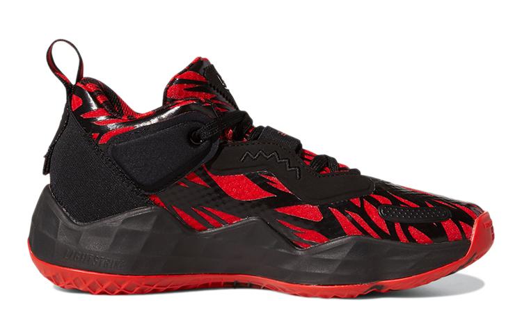 adidas D.O.N. Issue #3 J Cushioning, Wear Resistant Mid Top Basketball Shoes Black Red GZ5494