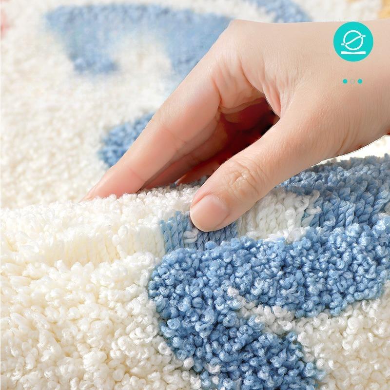 High Quality Tufted Flower Bath Mat, Ultra Soft Thick Microfiber Bathroom Rug, Absorbent Non Slip Carpet for Shower Bathroom