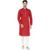 Manyavar Men's Cotton Other Kurta Pyjama (M301102_Maroon_L)